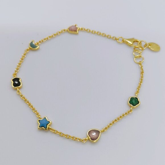 TOUS Bracelet Glory Bracelet in Silver Vermeil with five Gemstones Bracelet - Picture 6 of 7